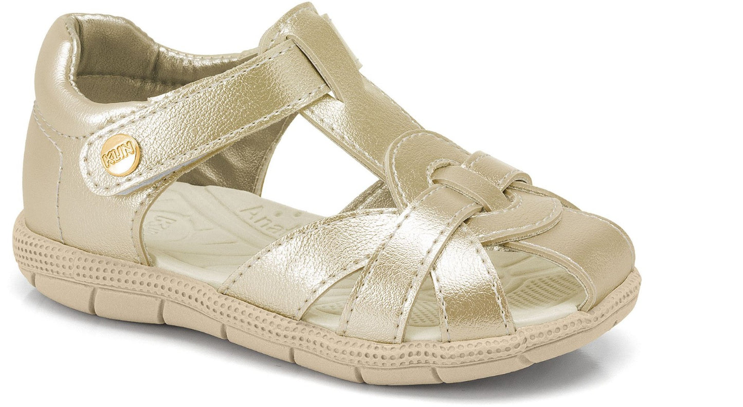 Zapatillas sandalias doradas bebe niña KLIN 171274000-000069