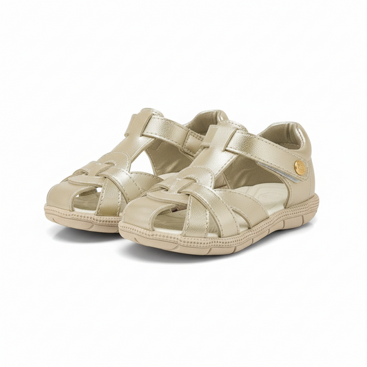 Zapatillas sandalias doradas para caminar bebe niña KLIN 171274000-000069