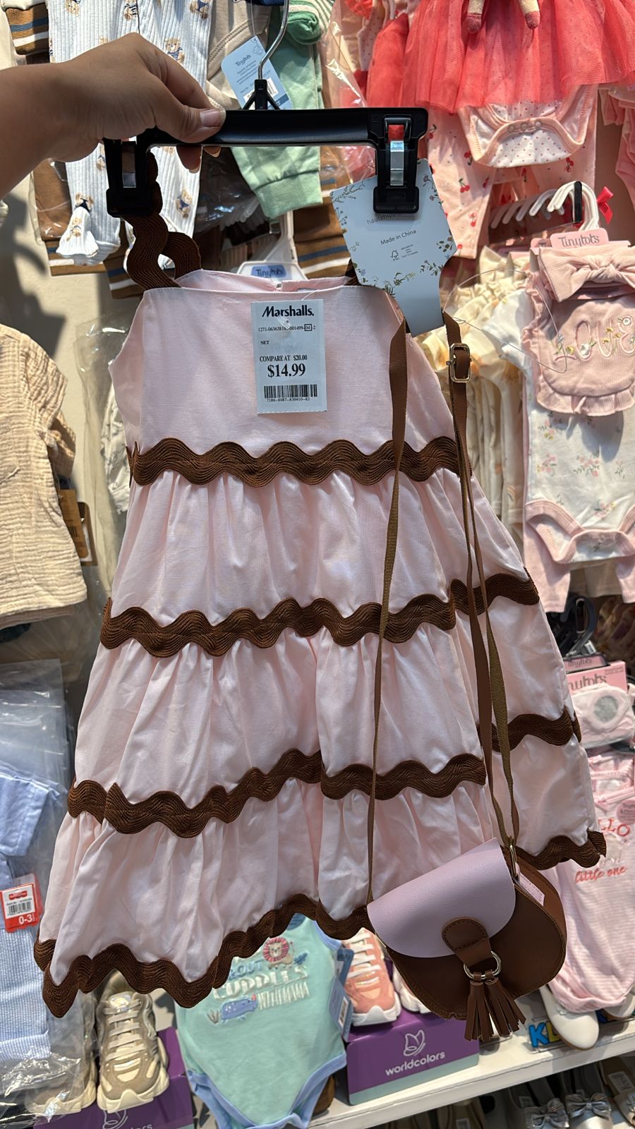 Vestido cartera rosado café