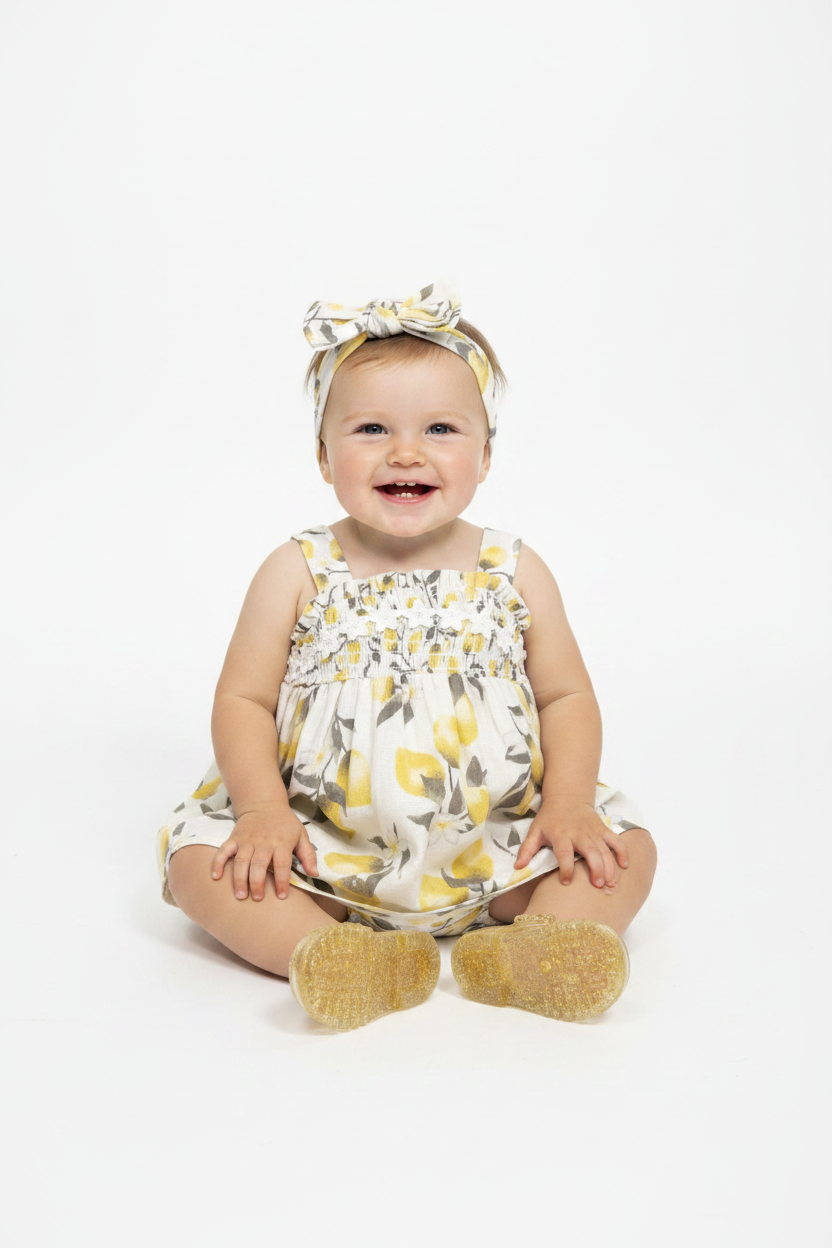 Vestido beige limones
