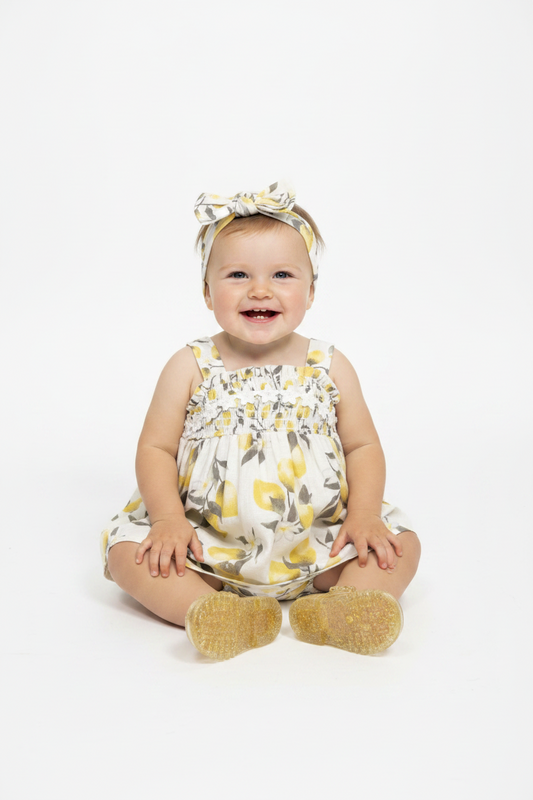 Vestido beige limones