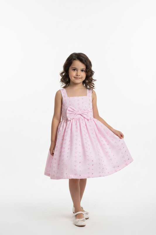 Vestido rosado chongo niña