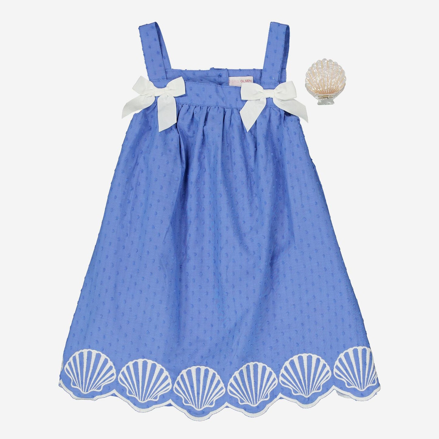 Vestido azul chongo blanco