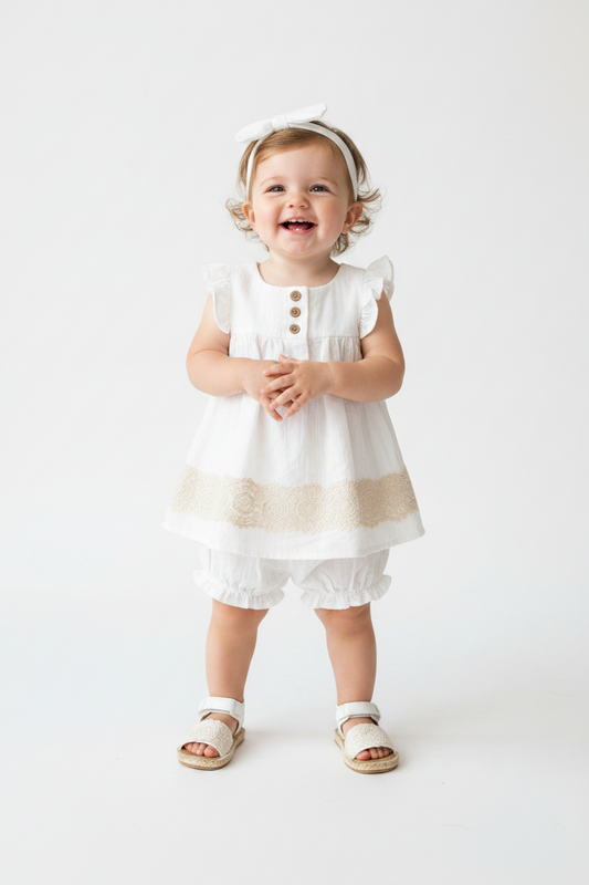 Vestido blanco bebe niña