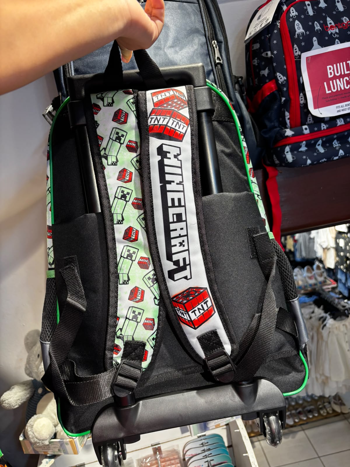 Mochila con ruedas gris verde Minecraft M34-220499