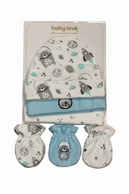 Set gorros manoplas guantes bebe niño 81517