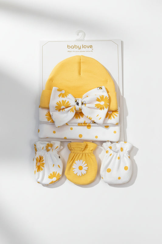 Set gorro bincha guantes manoplas bebe niña 81521