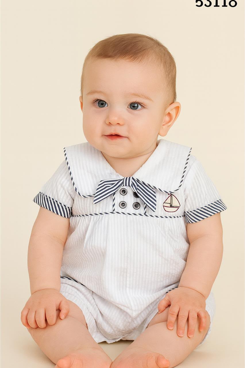 Mameluco marinero blanco bebe niño 53118