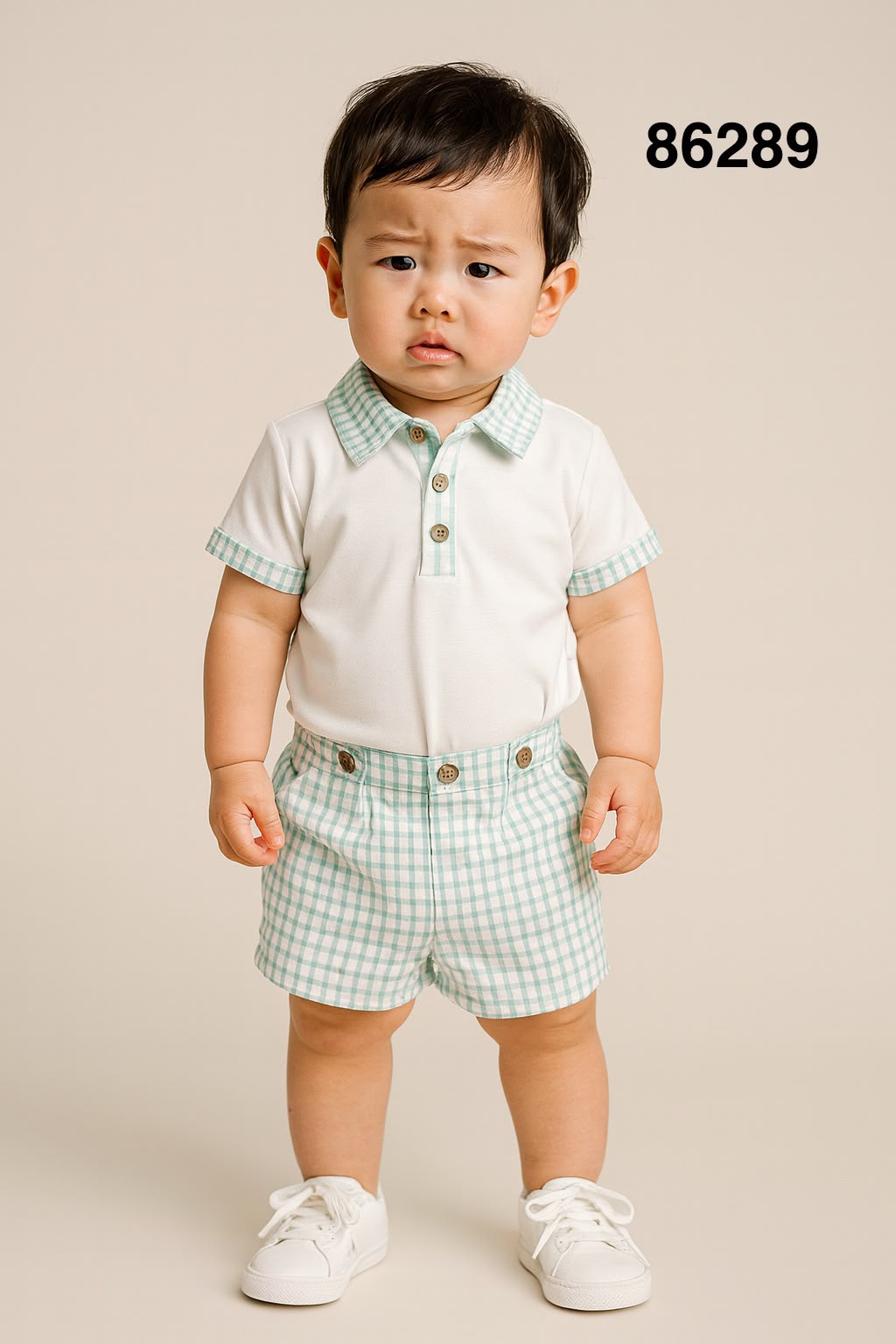 Set conjunto 2 piezas camisa verde short verde 86289