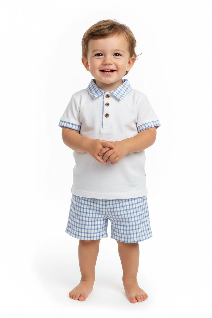 Set conjunto 2 piezas camisa azul short azul 86289