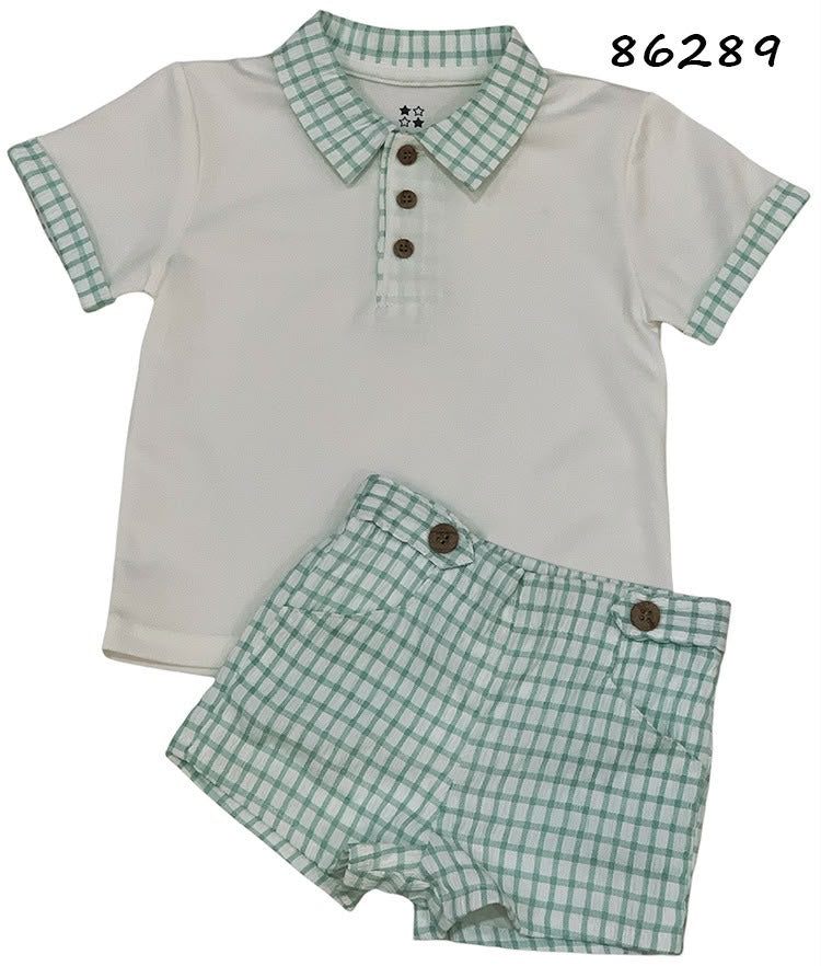 Set conjunto 2 piezas camisa verde short verde 86289