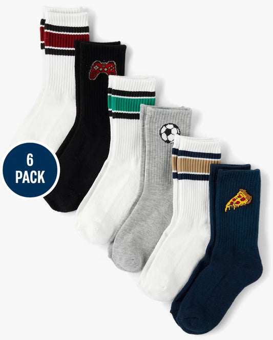 Set 6 calcetines blancos negros gris azul beige verde Childrens Place 3055318