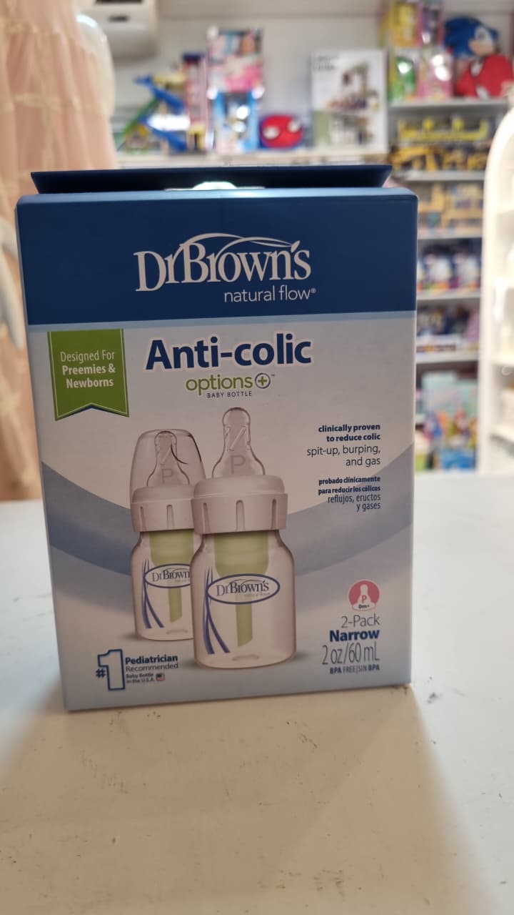 Set 2 pepes azul Dr Brown anticolicos bebe niño 2 oz 60ml