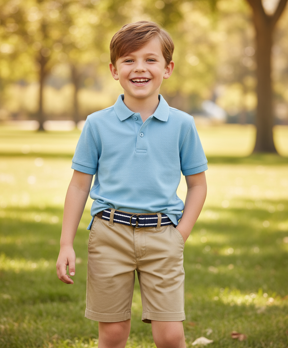 Short beige con faja Gymboree  niño cafe