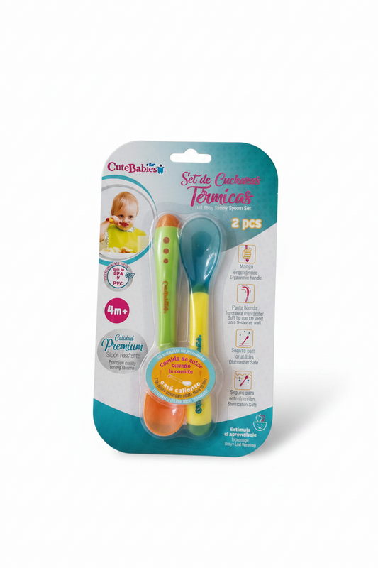 Set de dos cucharas azul verde cutebabies