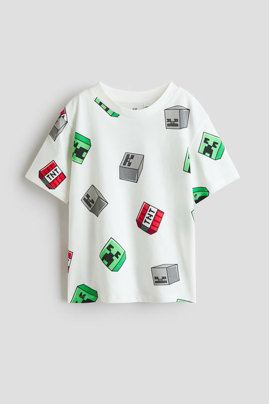 Camisa blanca niño Minecraft H&M 1354337002