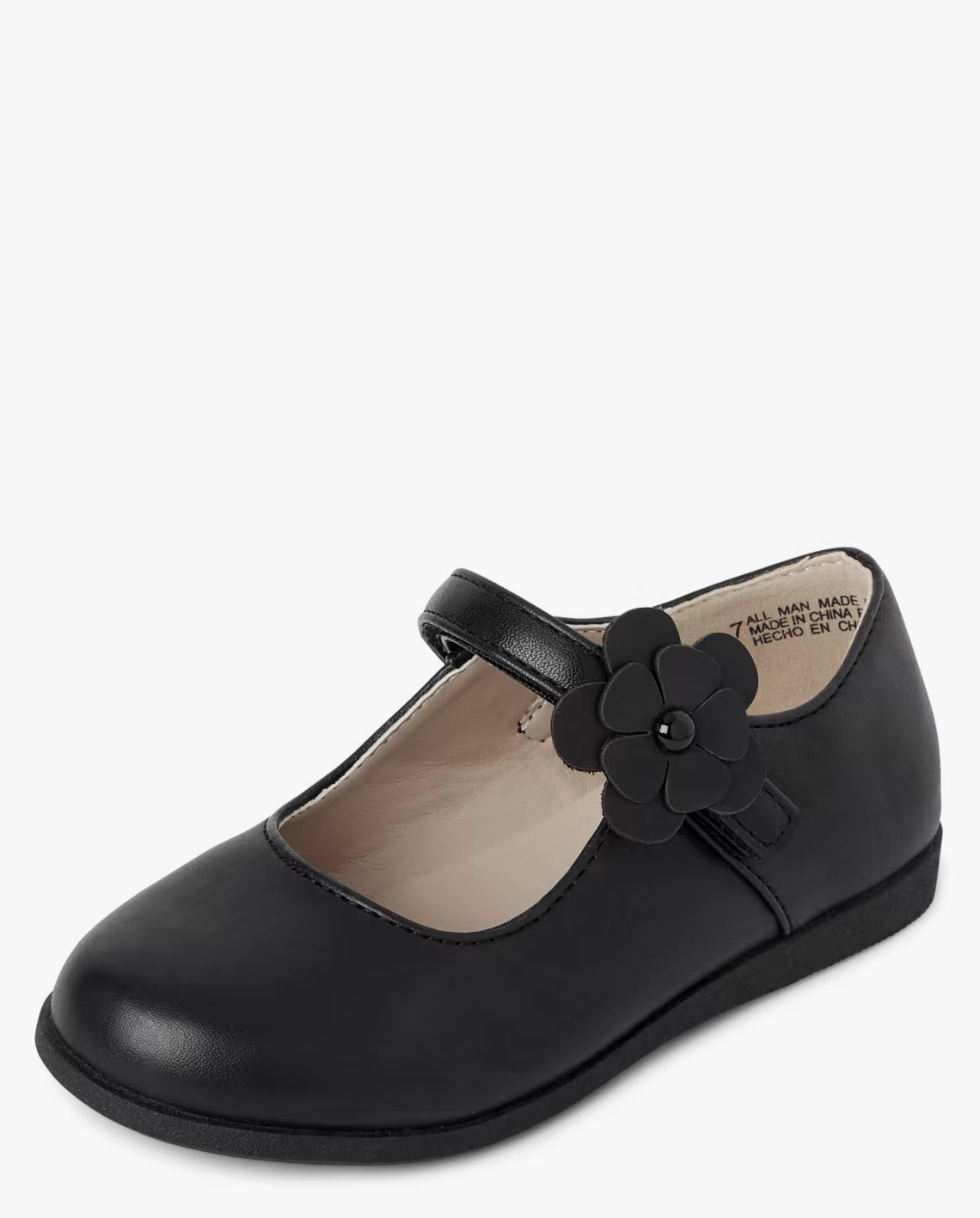 Zapatillas negras niña flor Childrens Place Zapatos negros escolar 3020981