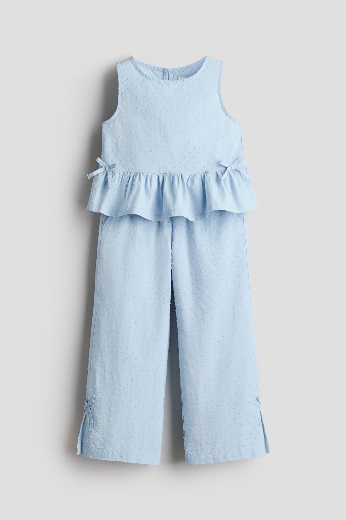Set conjunto 2 piezas camisa pantaloneta azul celeste niña H&M 1354546001