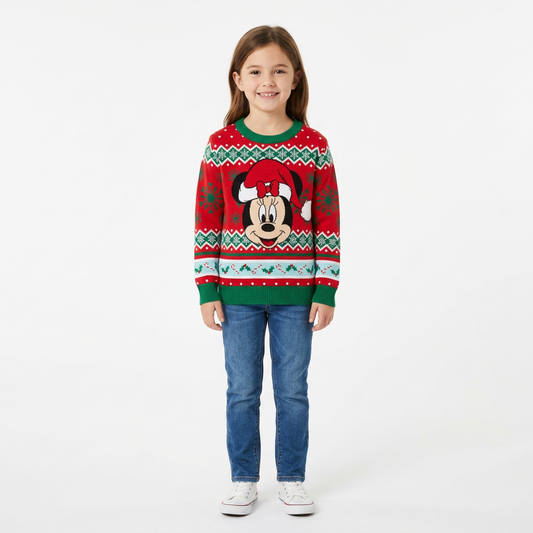 Sueter navideño Minnie niña B1-AD-T343T rojo verde