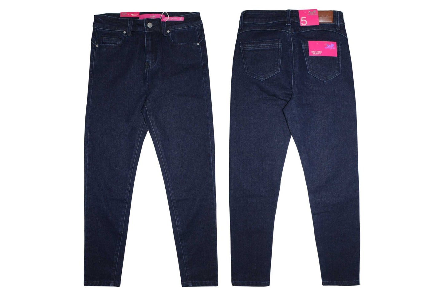 Jeans dama Pantalon azul tiro alto tallas 3 al 15 Intrigue IN2-1863 690590