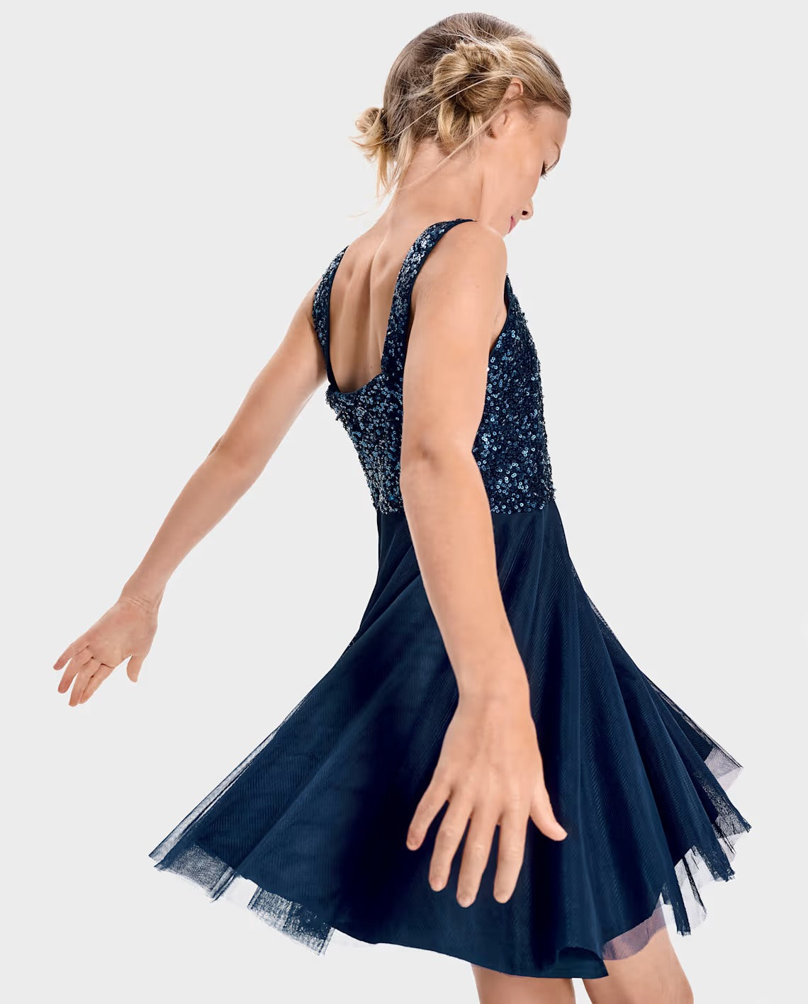 Vestido gala azul lentejuelas childrens place 49375728
