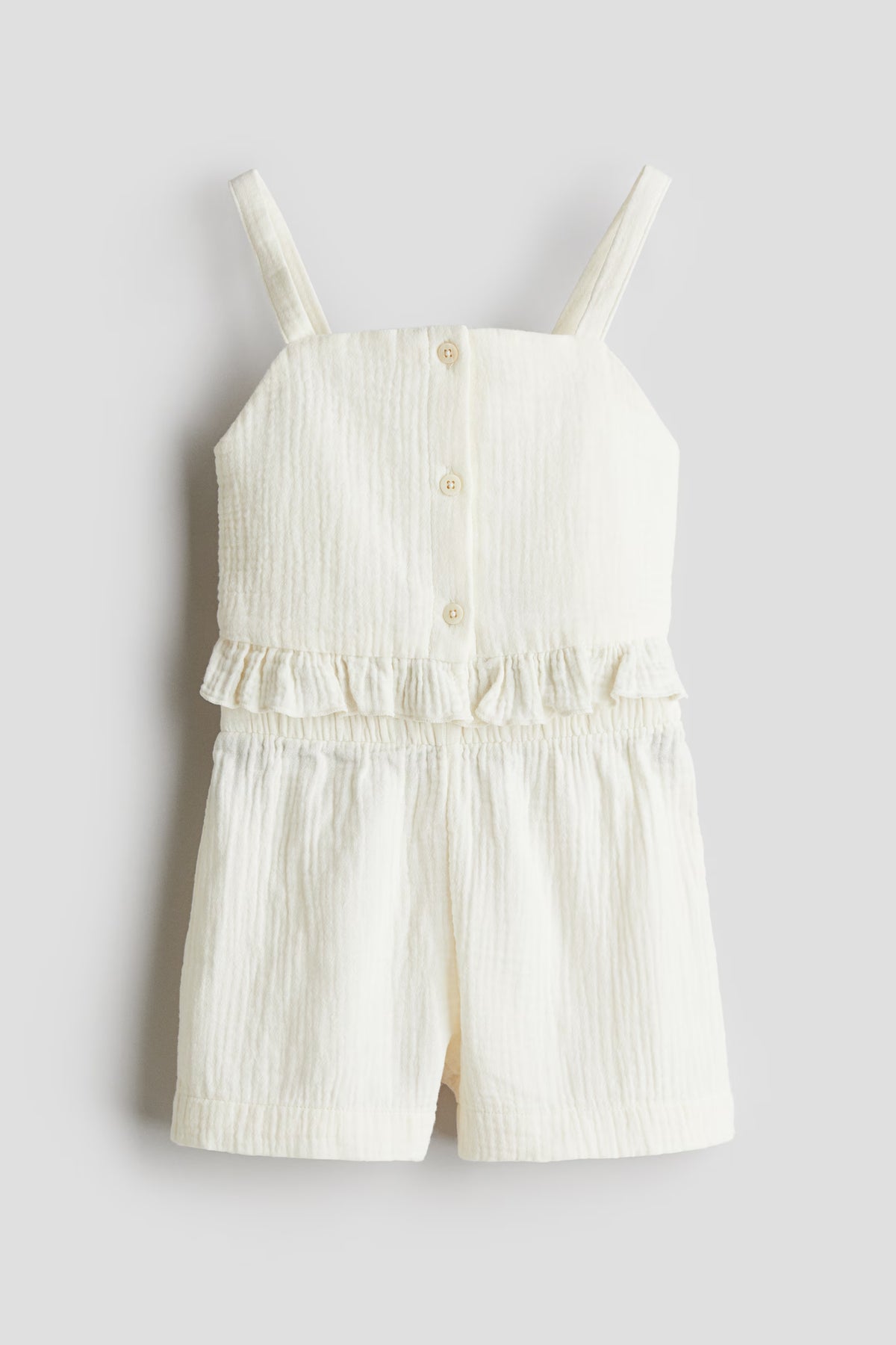 Set conjunto 2 piezas camisa short blanco niña H&M 1281379002