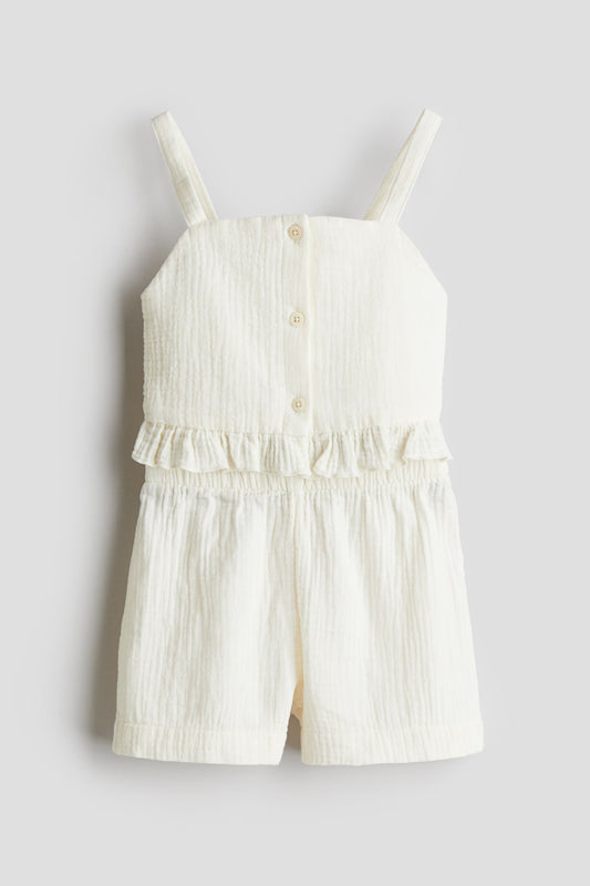 Set conjunto 2 piezas camisa short blanco niña H&M 1281379002