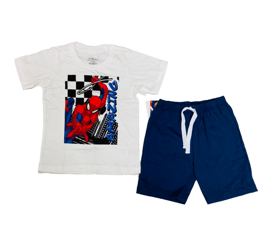 Set 2 piezas spiderman camisa short niño St Jacks 3000174201