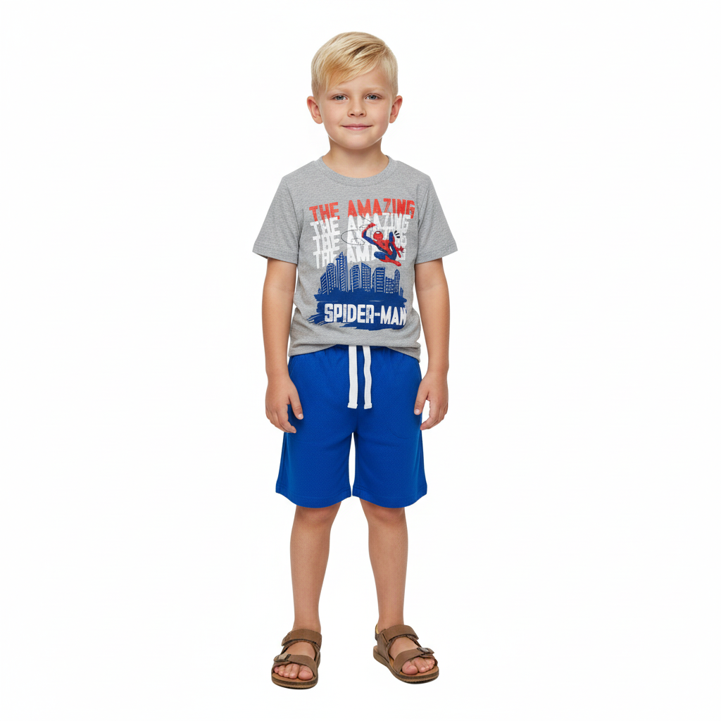 Set 2 piezas spiderman camisa short niño St Jacks 3000174202