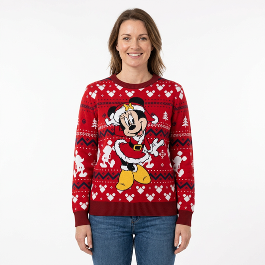 Sueter navideño Minnie mujer Dama B1-AD-3303C rojo
