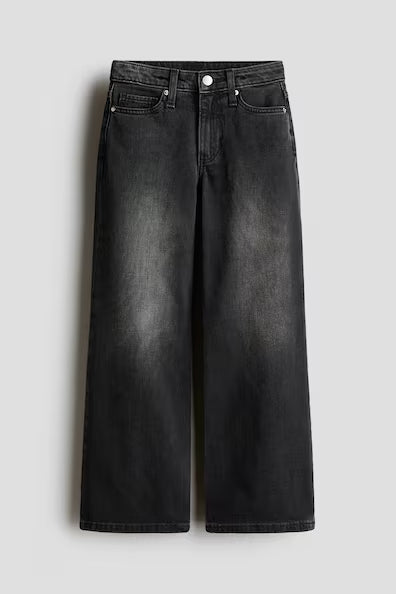 Pantalon negro cargo acampanado niña H&M 1165482026
