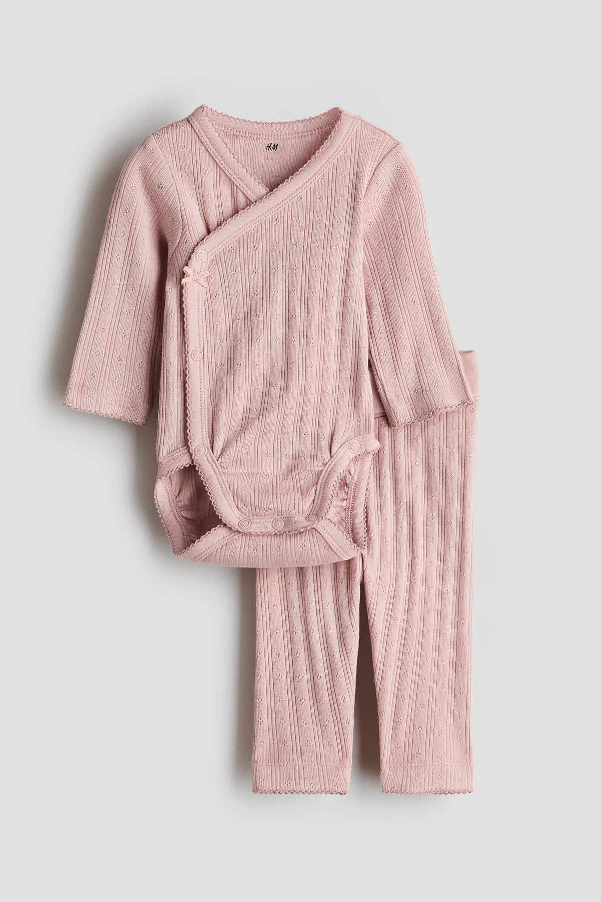 Set conjunto mameluco pantalon rosado bebe niña H&M 1344331004 salida hospital