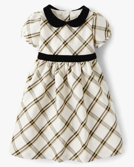 Vestido blanco dorado negro niña Gymboree eventos 82582768