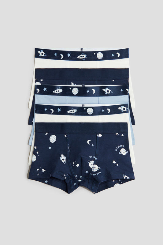 Set 5 boxer ropa interior cohete azul blanco H&M 1294511003