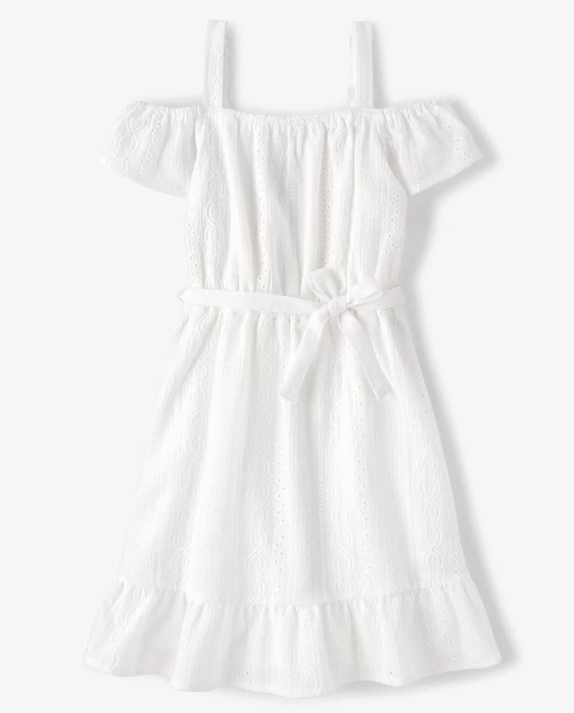 Vestido childrens place niña blanco blonda 87578096