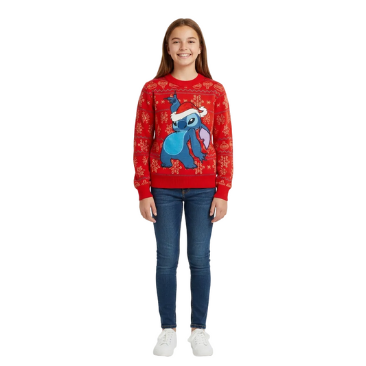 Sueter navideño niña rojo stitch B1-STI-T028T 590490