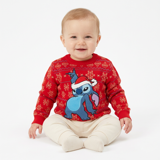 Sueter navideño bebe niña niño rojo Stitch D1-STI-124B 590490