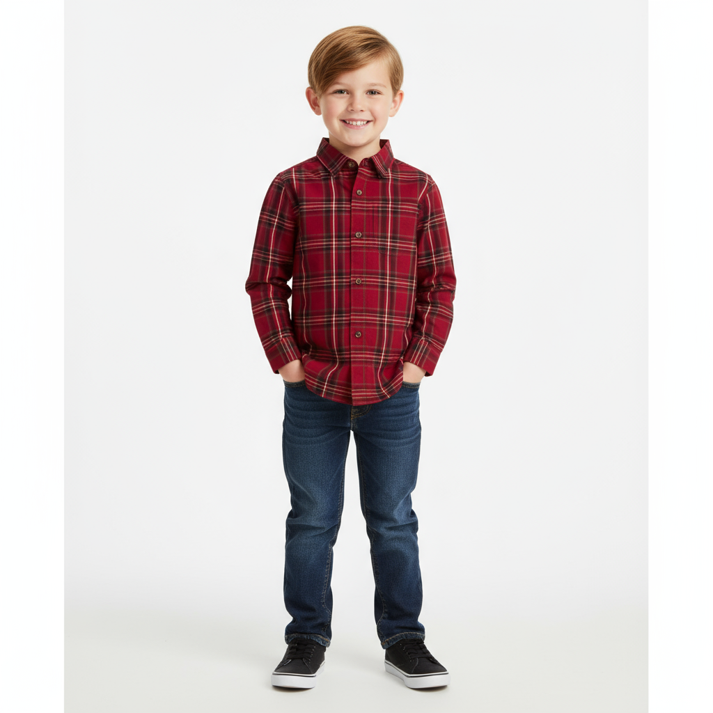 Camisa roja cuadros carters niño 02497776