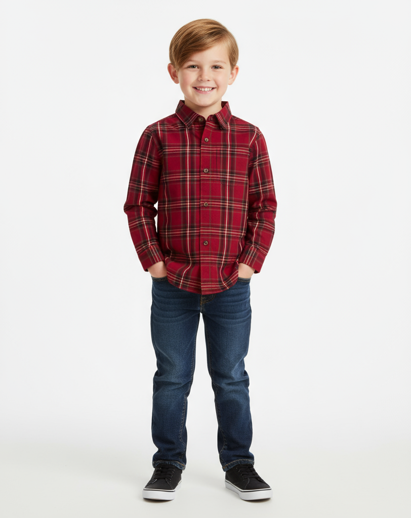 Camisa roja cuadros carters niño 02497776