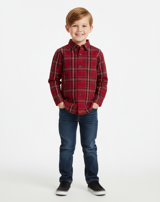 Camisa roja cuadros carters niño 02497776