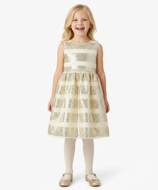 Vestido dorado lentejuelas niña Gymboree gala