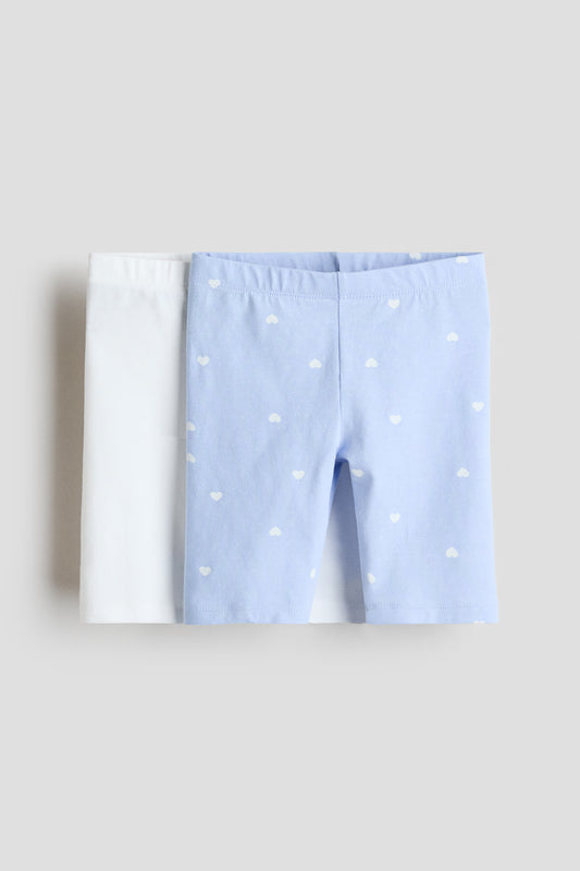 Set 2 shorts bikers niña H&M 1329974004 blanco celeste