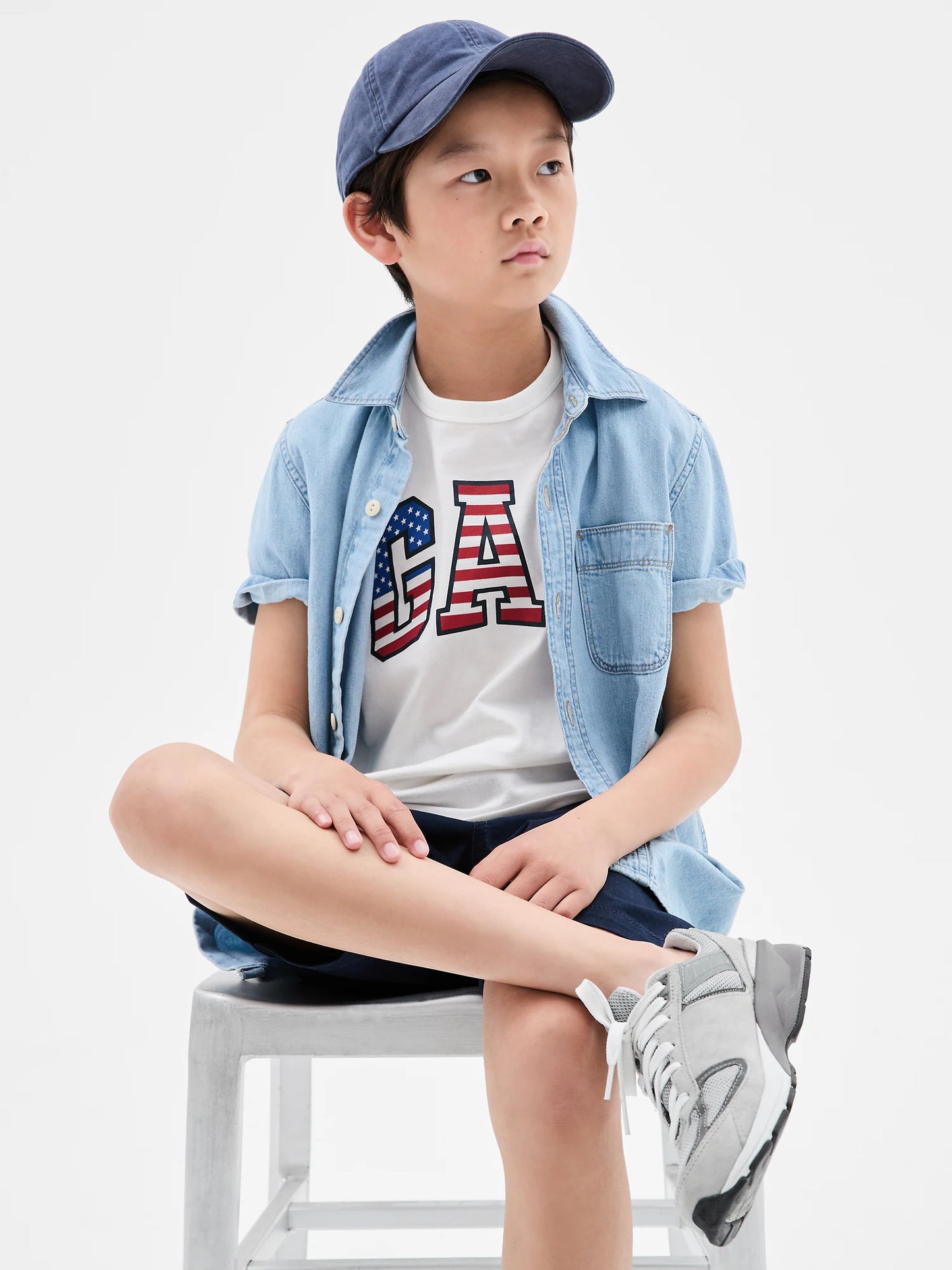 Camisa azul jeans Gap Formal niño