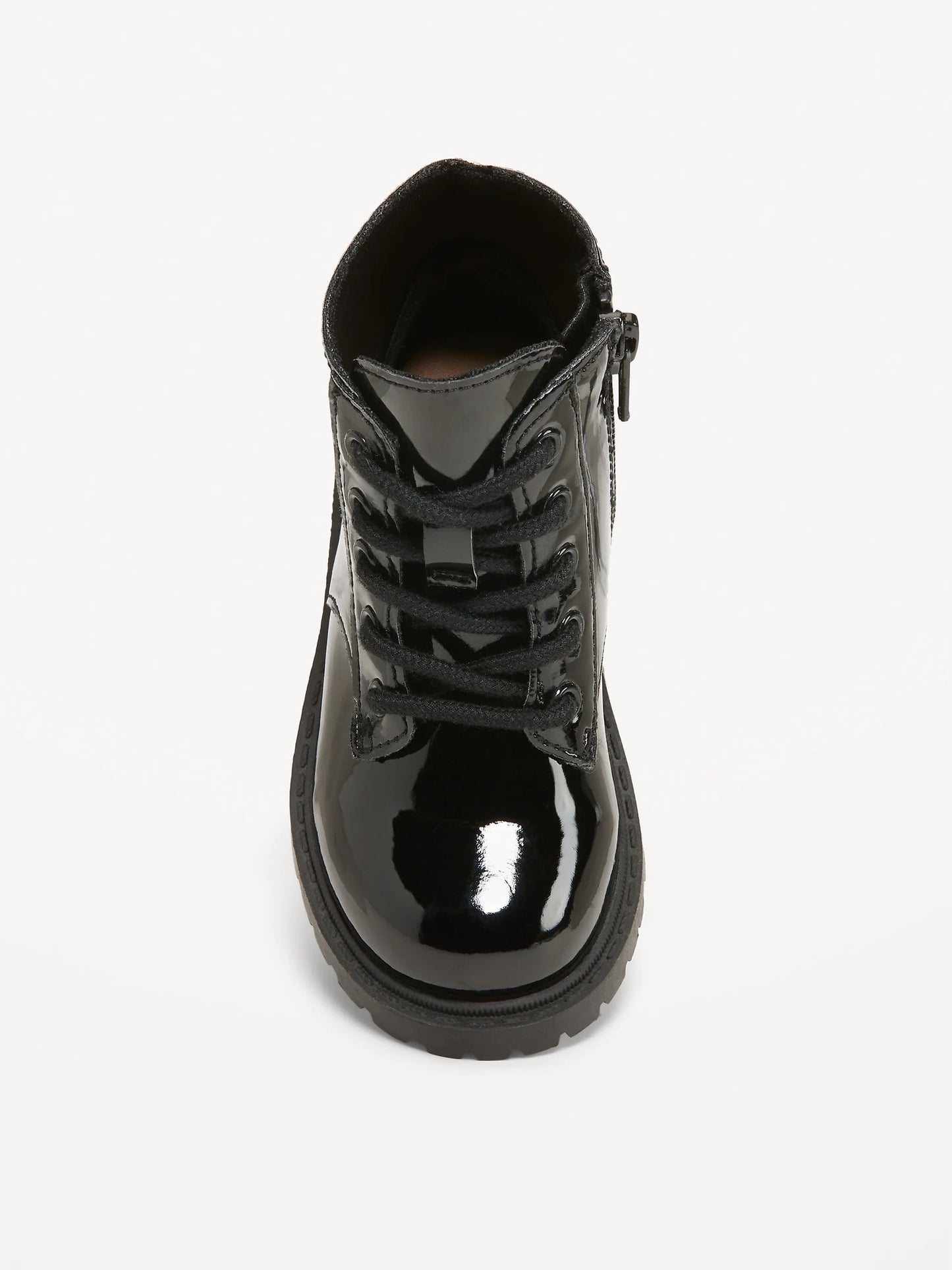 Botines burritos niña Old Navy botas combat cordon negras charol