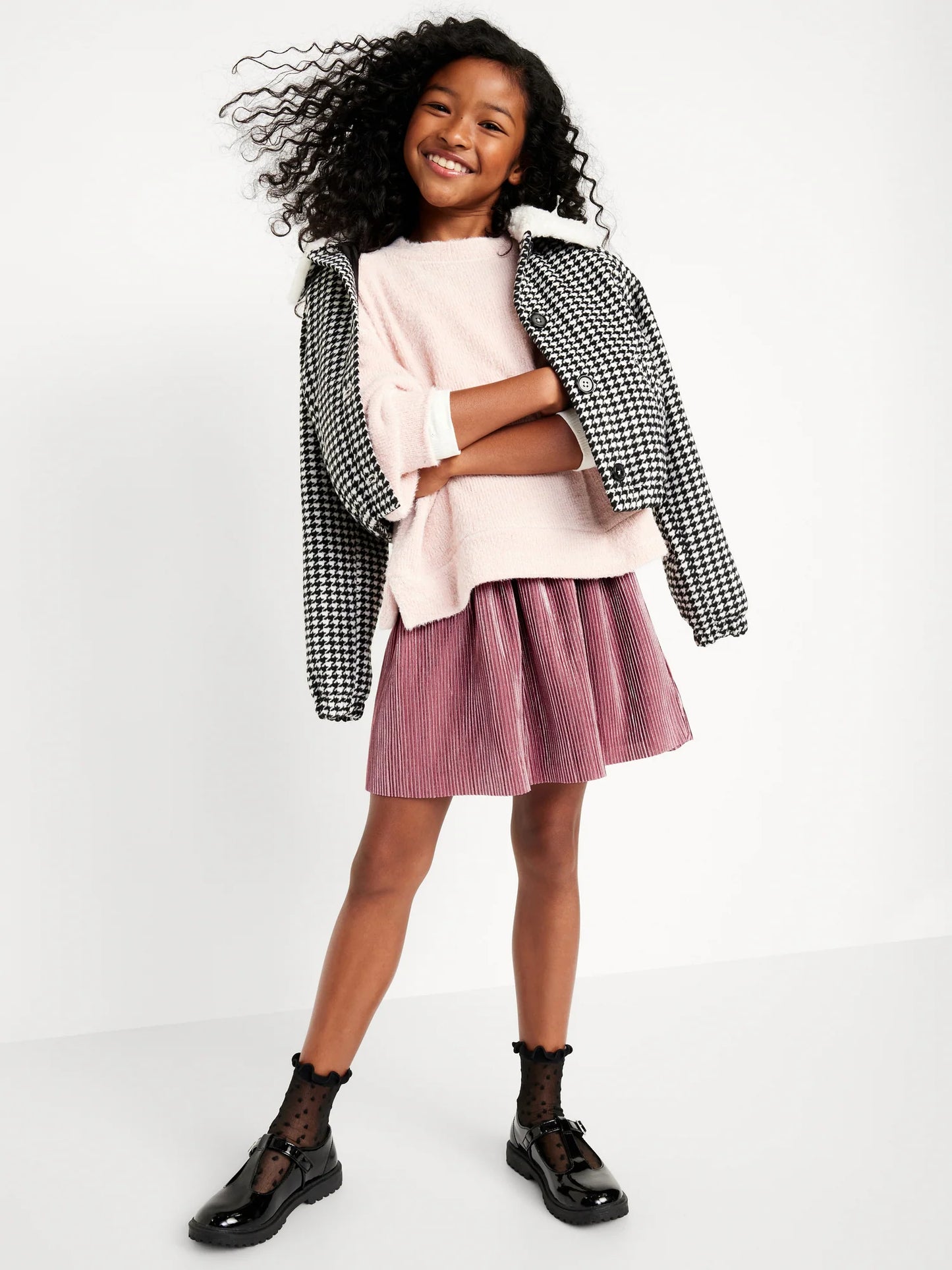 Falda rosada niña Old navy paletones plizada