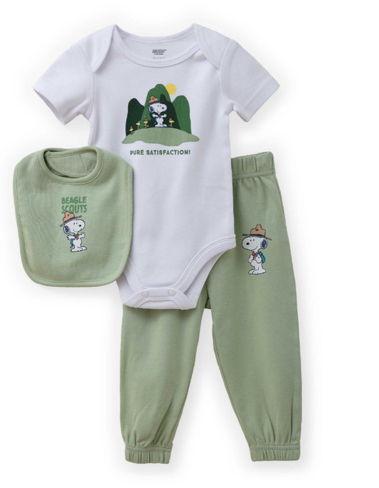 Set conjunto de 3 piezas Snoopy Explorer bebe niño St Jacks 0550006601