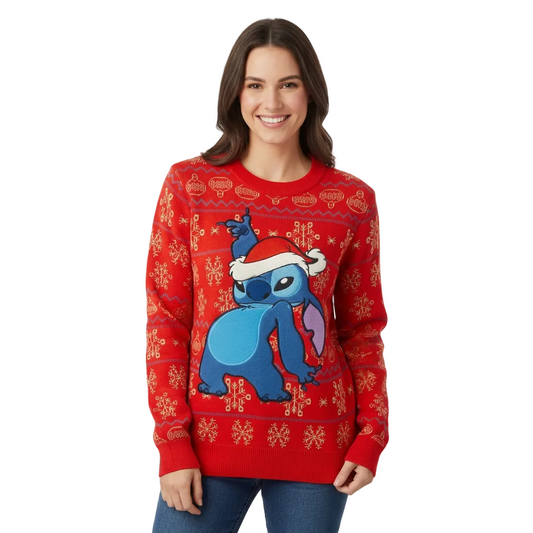 Sueter navideño dama mujer rojo Stitch B1-STI-170C 690490