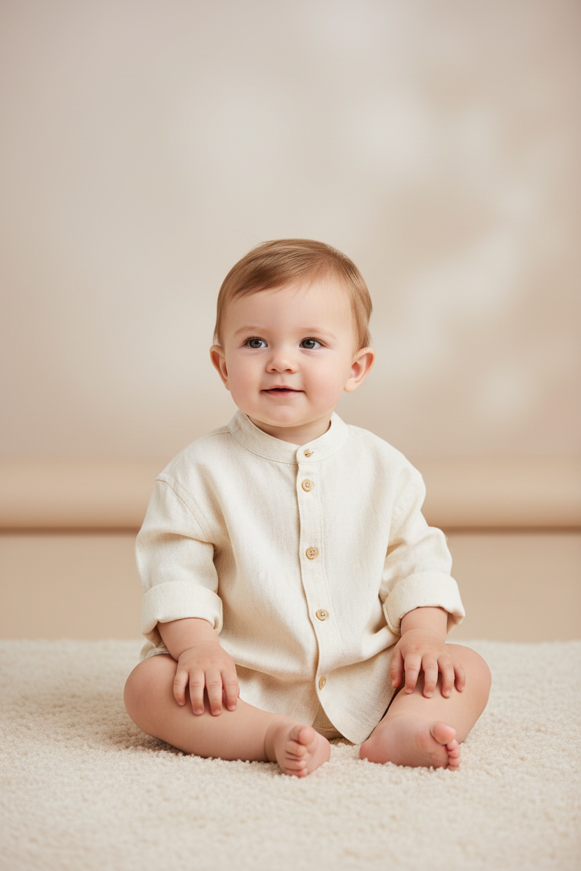 Camisa formal bebe niño beige H&M 1320550003