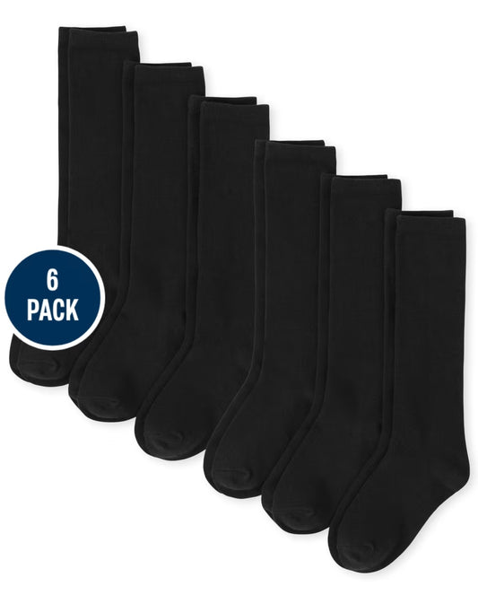 Set 6 calcetines negros altos Childrens place niña niño unisex 95935