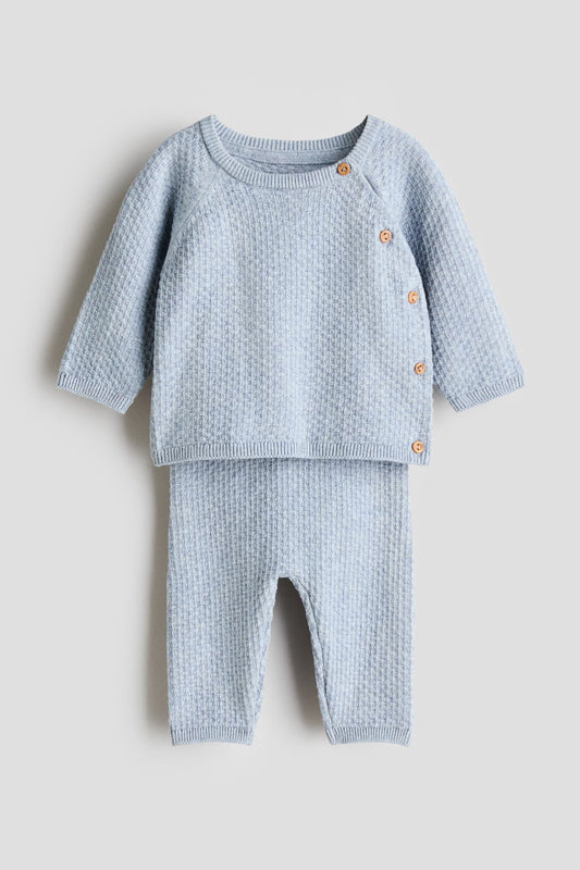 Set conjunto  camisa pantalon azul bebe niño H&M 1131075044 salida hospital tejido